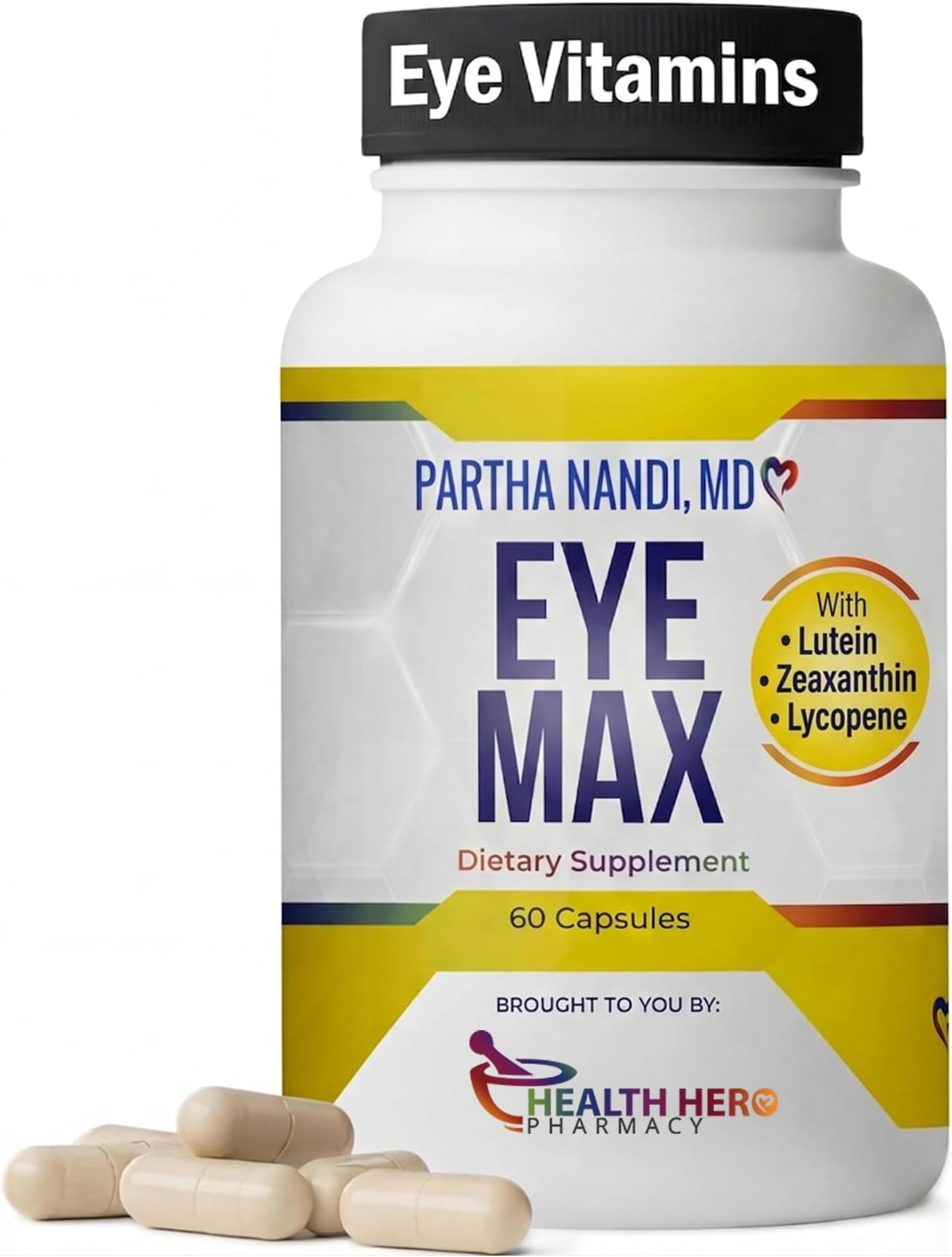 Eye Vitamins Supplement for Adults โ Supports Macular Health, Retina Clarity & Blue Light Protection โ Lutein, Zeaxanthin, Lycopene & Zinc โ Antioxidant Vision Formula โ 60 Capsules