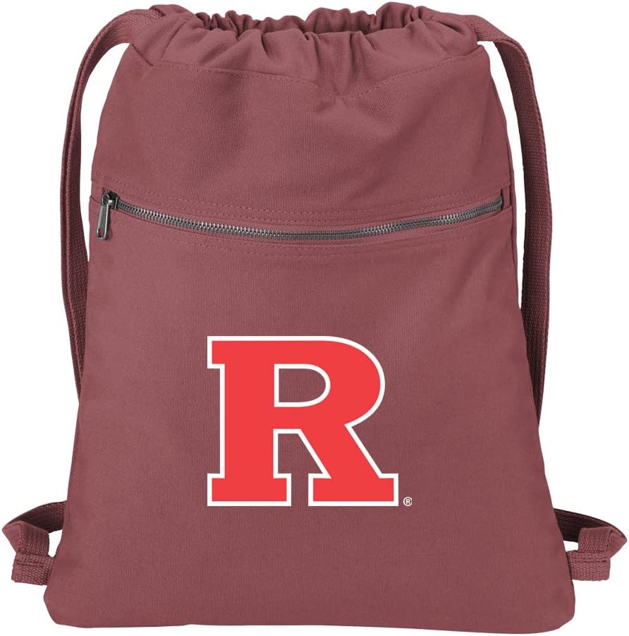 Broad Bay Rutgers University Drawstring Backpack RICH CANVAS RU Cinch Bag (Red)