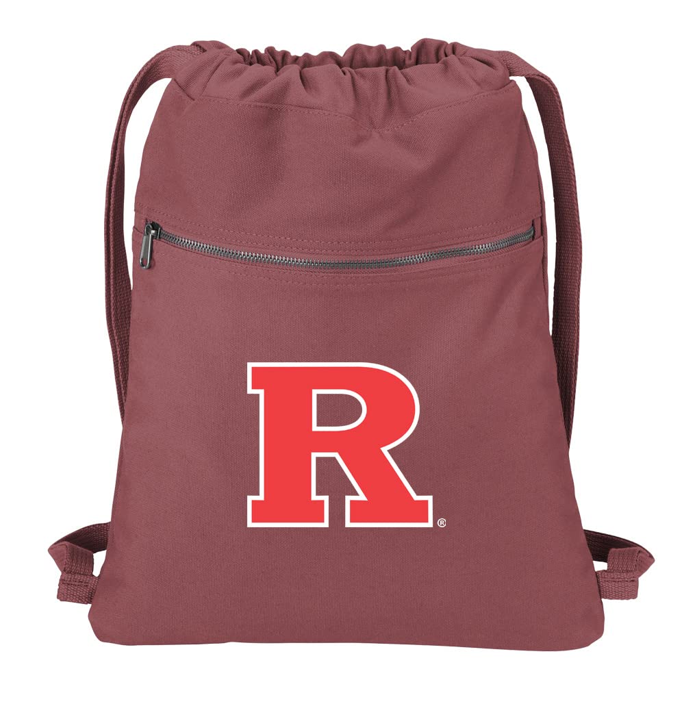 Broad Bay Rutgers University Drawstring Backpack RICH CANVAS RU Cinch Bag (Red)
