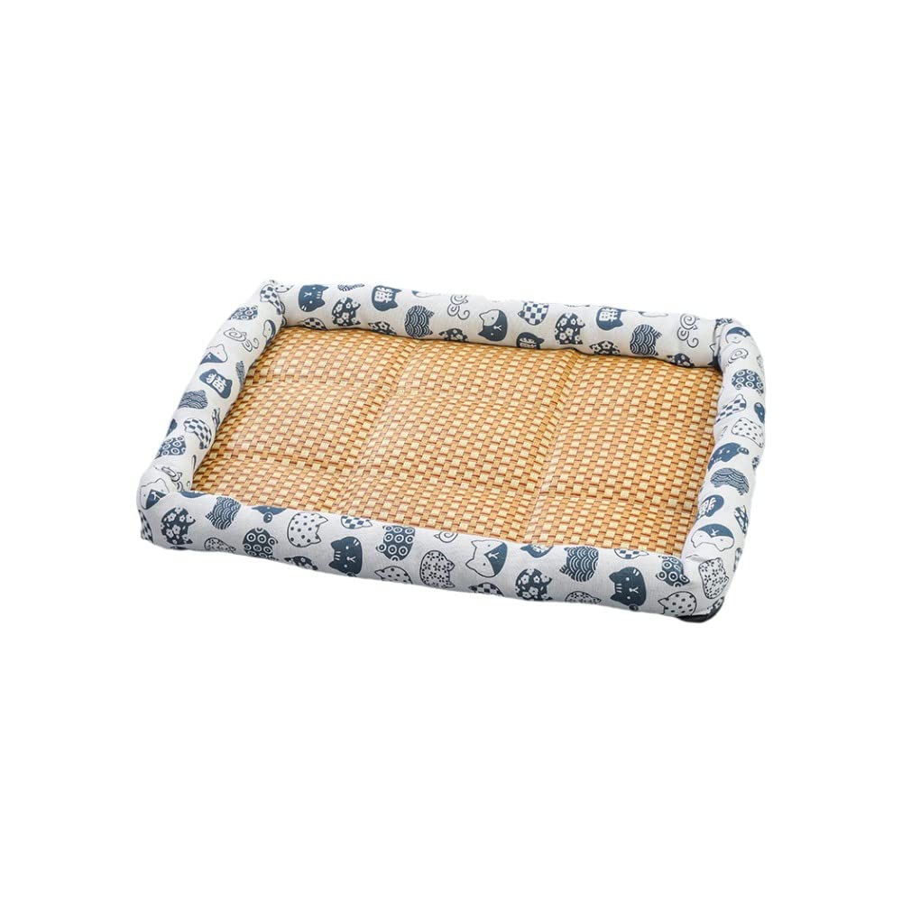 Pet Cat Cooling Bed mattress, Dog Sleeping Mat Pad Washable Soft Comfy Anti Slip Puppy Beds Size 50*40cm, White