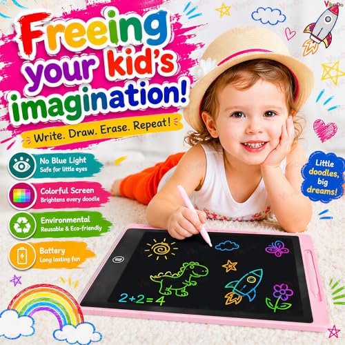Image of Vikrida LCD Writing Tablet Doodle Board for Kids - 11 Inch Colorful LCD Writing Board, Electronic Writing Tablet, Erasable Drawing Pad, Reusable Writing Pad for Learning & Drawing Toys for Kids
