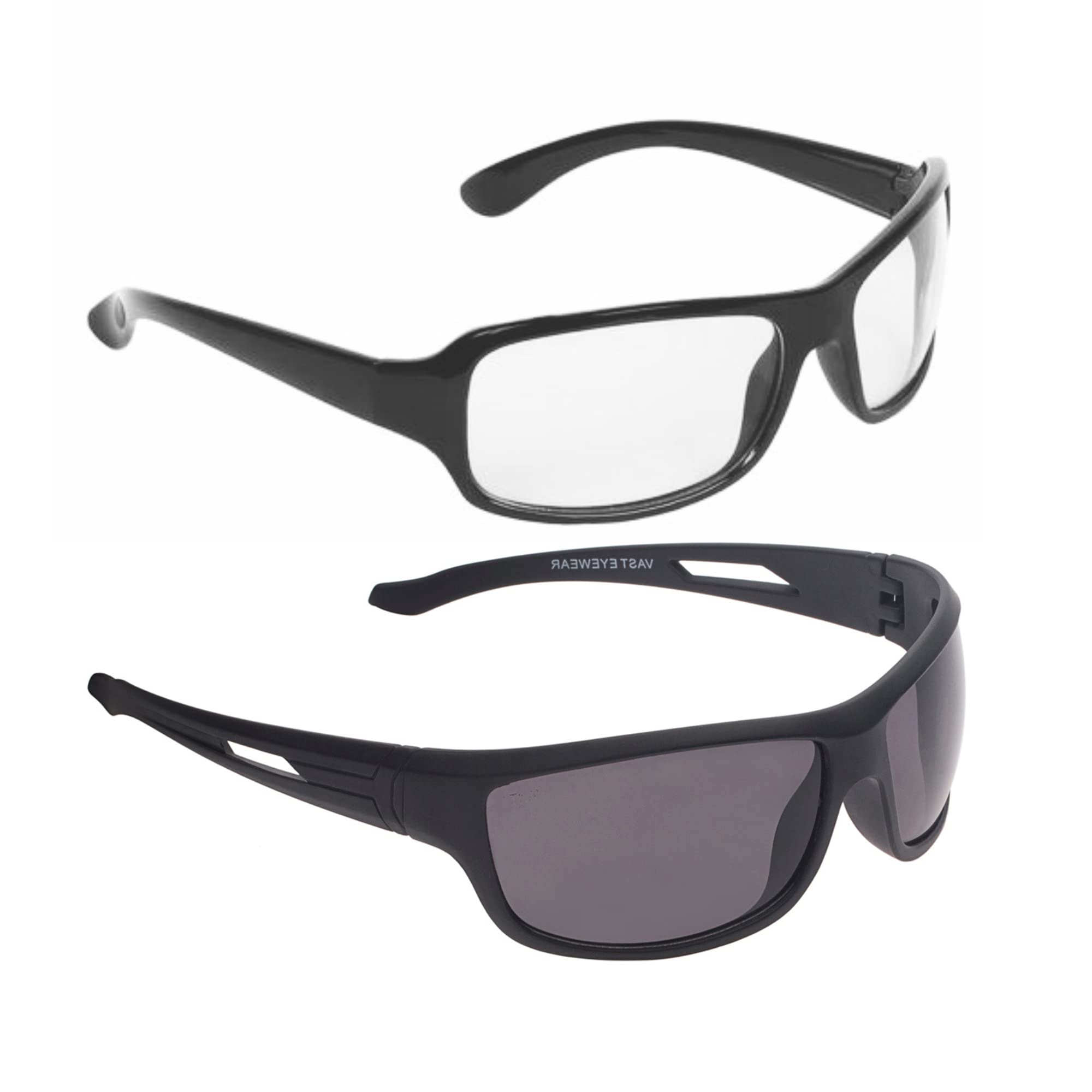 All Day Plus Night Driving Transparent Wrap Around Style Premium Unisex sunglasses (PREMIUMC5_BK)-image-5