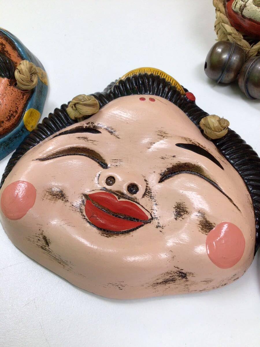 鳥取張子 狐面 郷土玩具 民芸 伝統工芸 風俗人形 置物 : わらじ面 郷土玩具