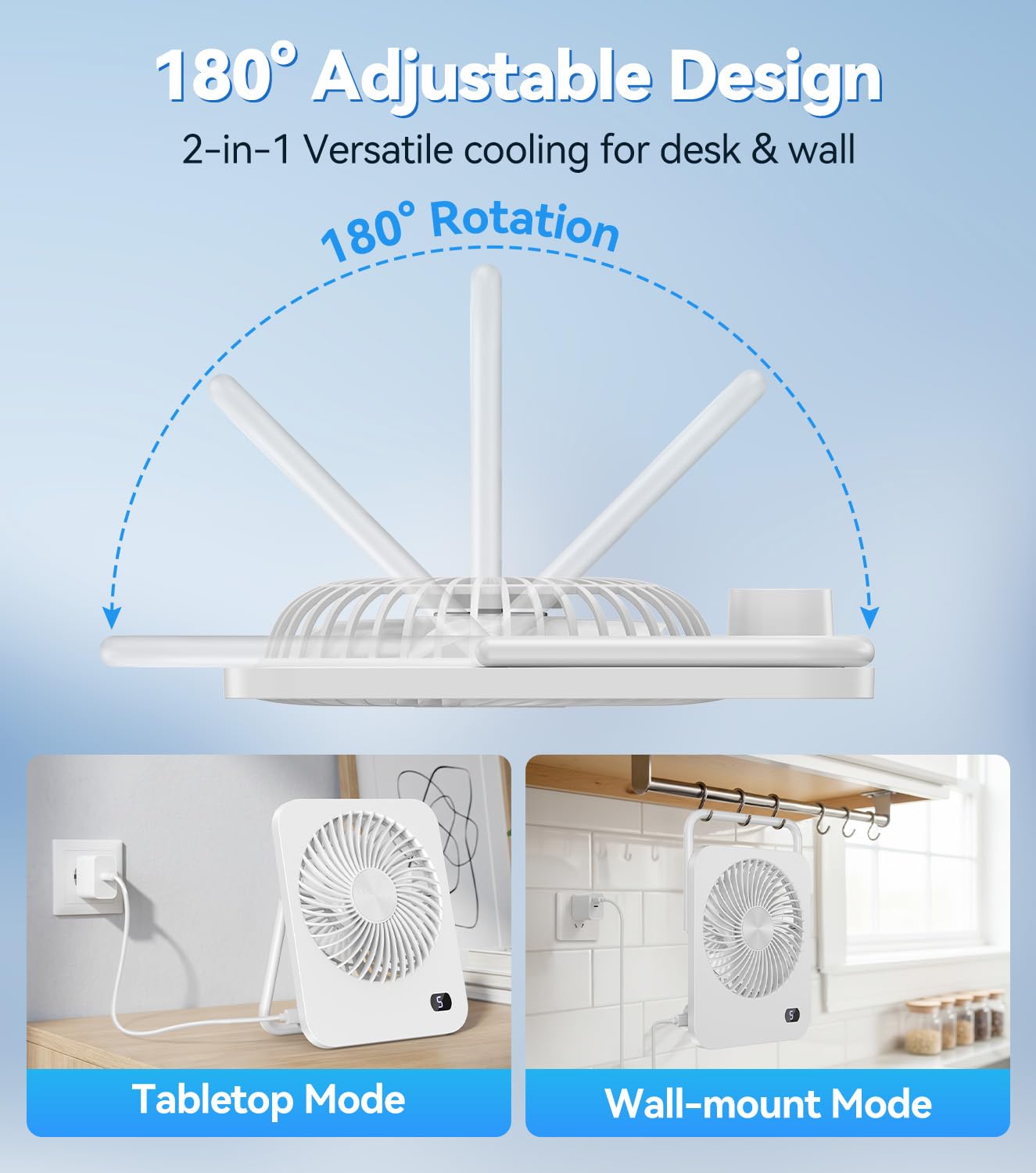 Ajgvq Ventilateur de Table, Ventilateur de Bureau Silencieux USB (non rechargeable), 5 Vitesses, Mini Ventilateur Portable Ultra‑plat 33 mm, 2‑en‑1 Vertical ou Suspendu, Écran LED, Câble USB 110 cm Ajgvq Ventilateur de Table, Ventilateur de Bureau Silencieux USB (non rechargeable), 5 Vitesses, Mini Ventilateur Portable Ultra‑plat 33 mm, 2‑en‑1 Vertical ou Suspendu, Écran LED, Câble USB 110 cm