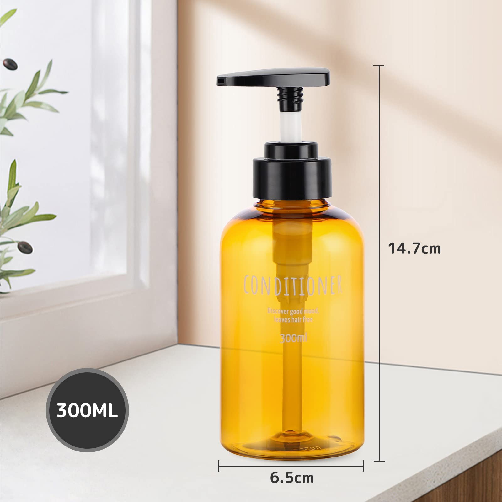 Amazon｜Segbeauty シャンプーボトル ディスペンサー 黄色 300ml 3本