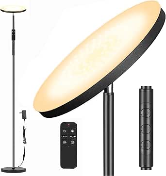 Lampadaire Led, 30W-3000Lm Wifi Lumineux Lampadaire, 3000K-6000K Dimmable Lampe Sur Pied Avec