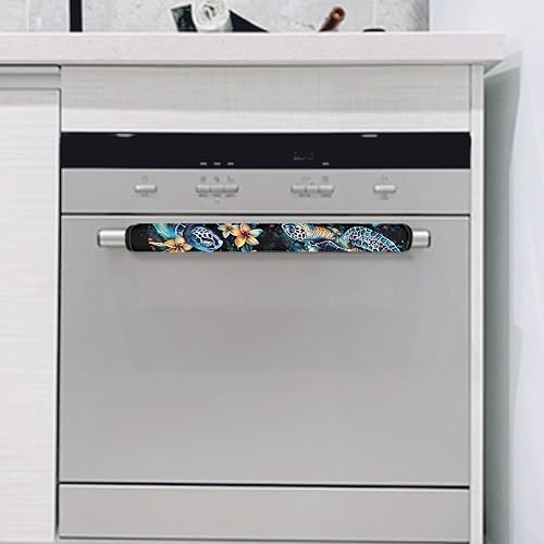 Miniatura 10 de Juego de 2 fundas universales con estampado floral retro para puerta de refrigerador y electrodomésticos, mantiene la manija de tu electrodoméstico