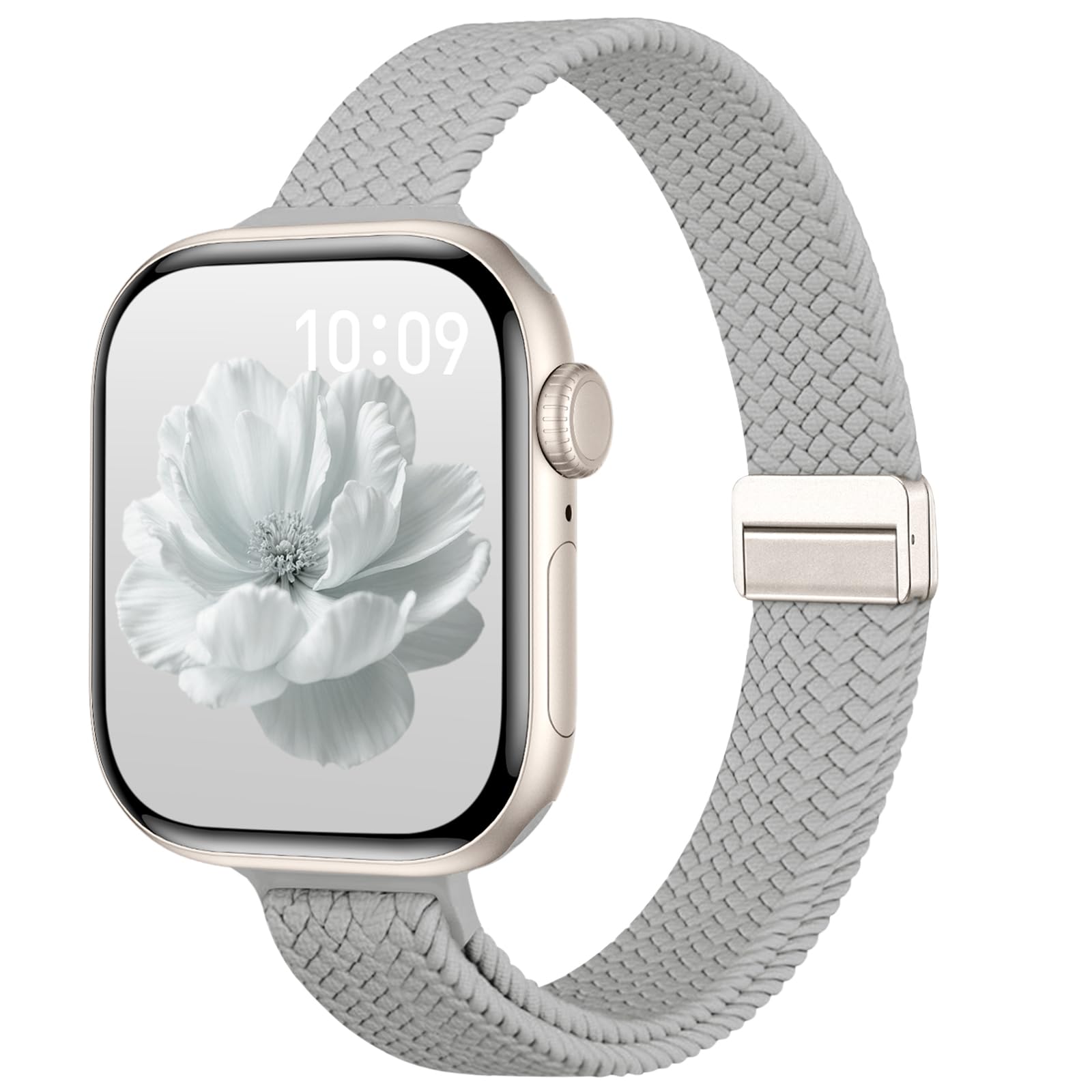 Slim Stretchy Band Compatible with Apple Watch Bands 40mm 41mm 42mm 38mm 44mm 45mm 46mm Women Men, Thin Elastic Nylon Sport Braided Solo Loop Magnetic Strap for iWatch Series 11 10 9 8 7 6 5 4 3 SE 2 — view 14