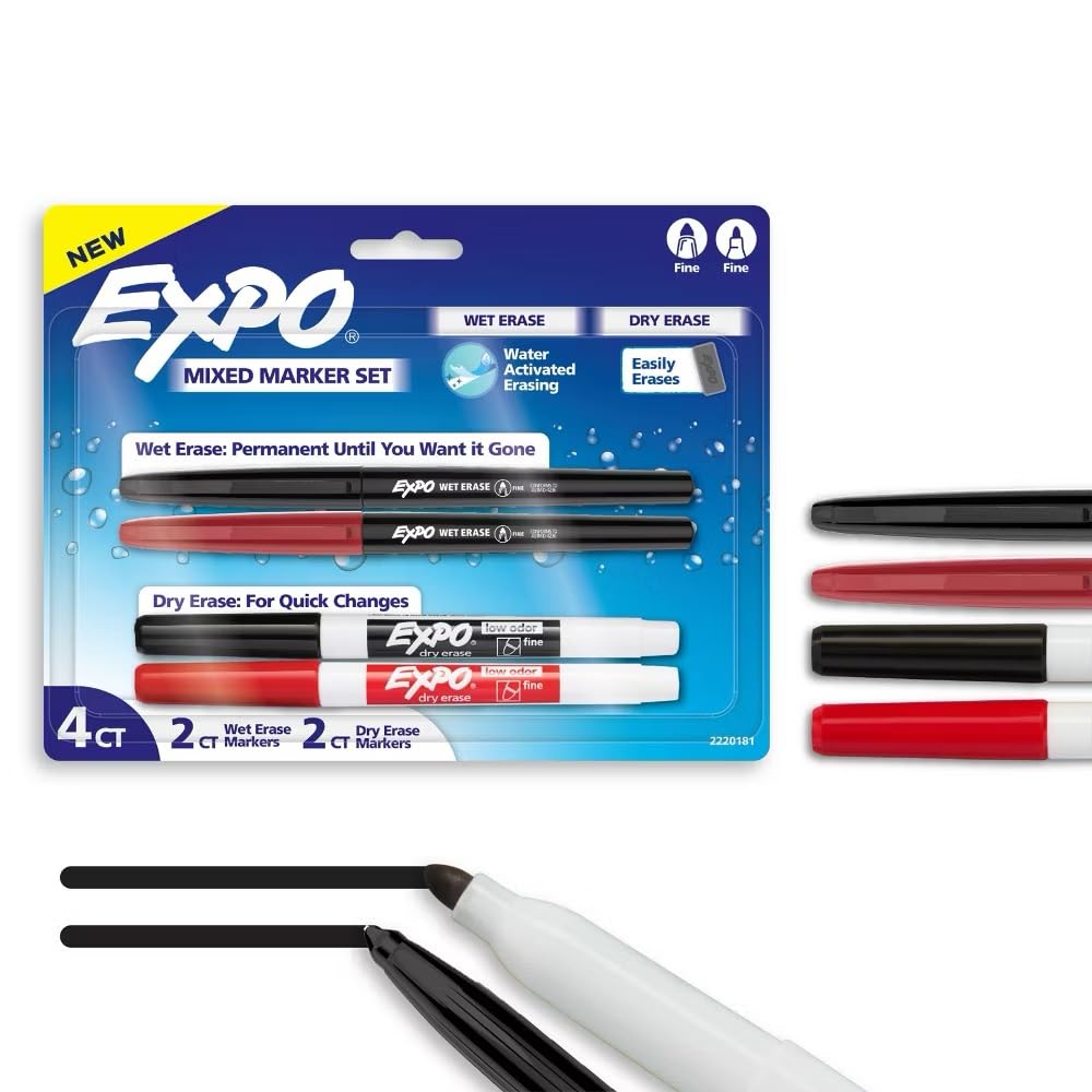 EXPO 4ct Asst Dry Erase Marker (Red/Black)