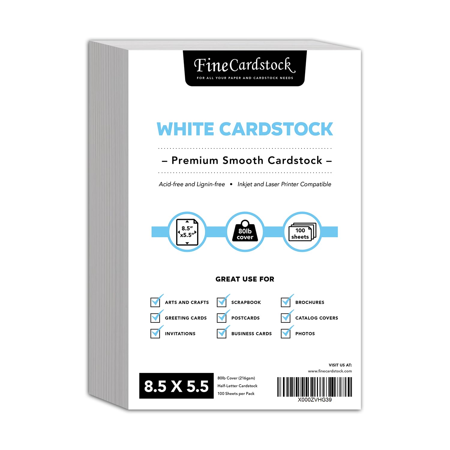 Amazon.com : 8.5 x 5.5” Bright White Card Stock Paper – Great for