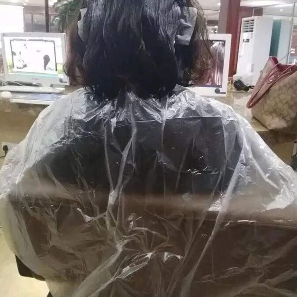 100 pezzi Mantelle per taglio capelli, Mantelle monouso per parrucchiere, Copertura per taglio capelli impermeabile Mantella per barbiere, per parrucchiere e parrucchiere, tinture per capelli