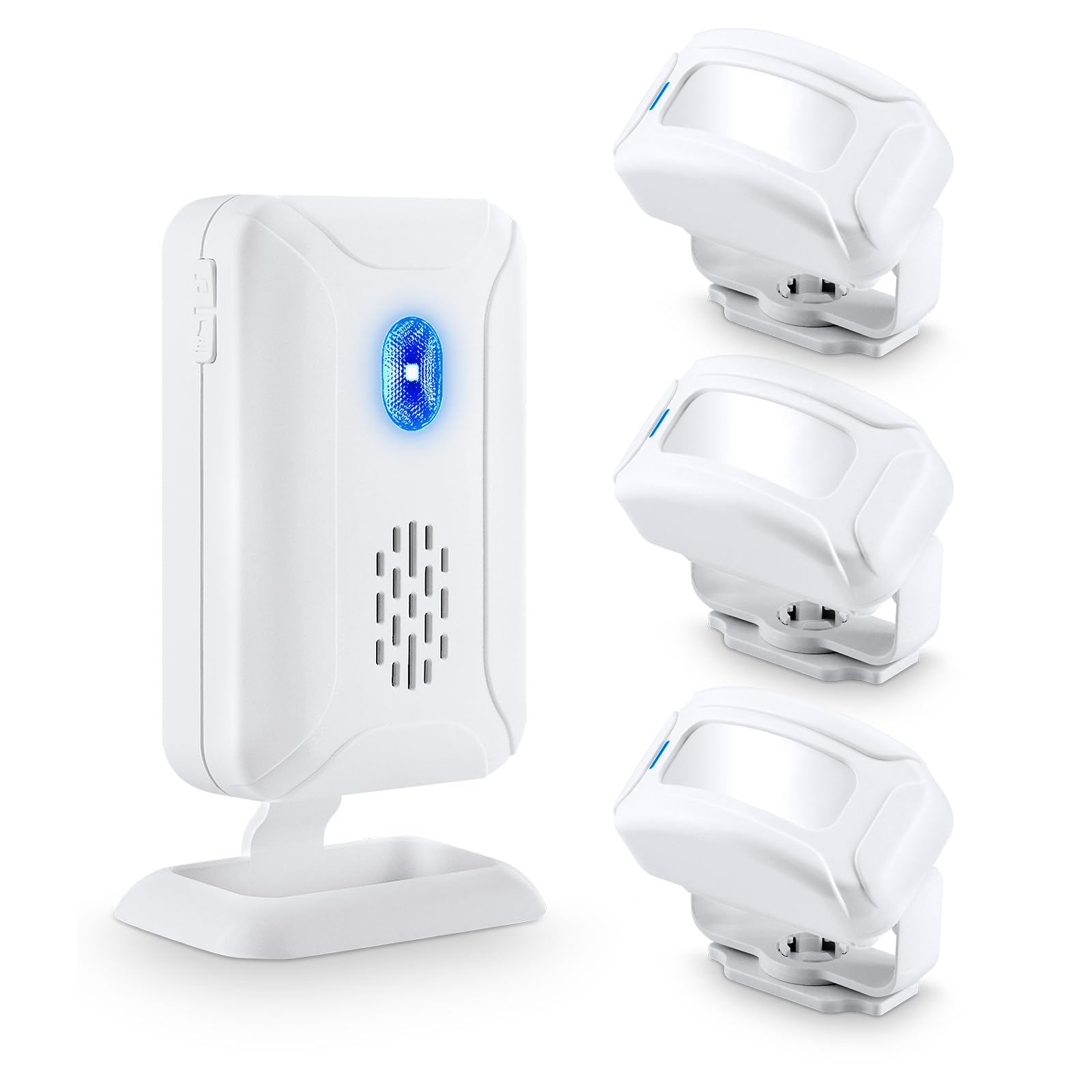 NineLeaf Indoor Motion Sensor Alarm with Siren, Motion Sensor Door Bell Shop Visitor Alert, Battery Operated/USB Powered, Volume and Brightness Adjustable, for Home Garage Van Shed Shop Office