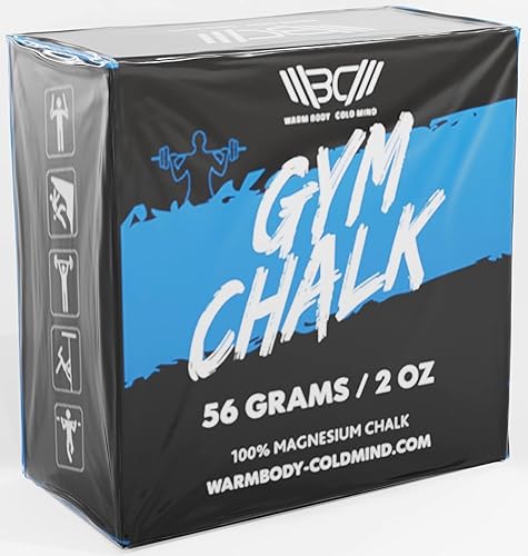 WARM BODY COLD MIND Premium Chalk Block for Weight Lifting - Hand Grip for Cross Training, Climbing, Gymnastics, Weightlifting, Powerlifting,