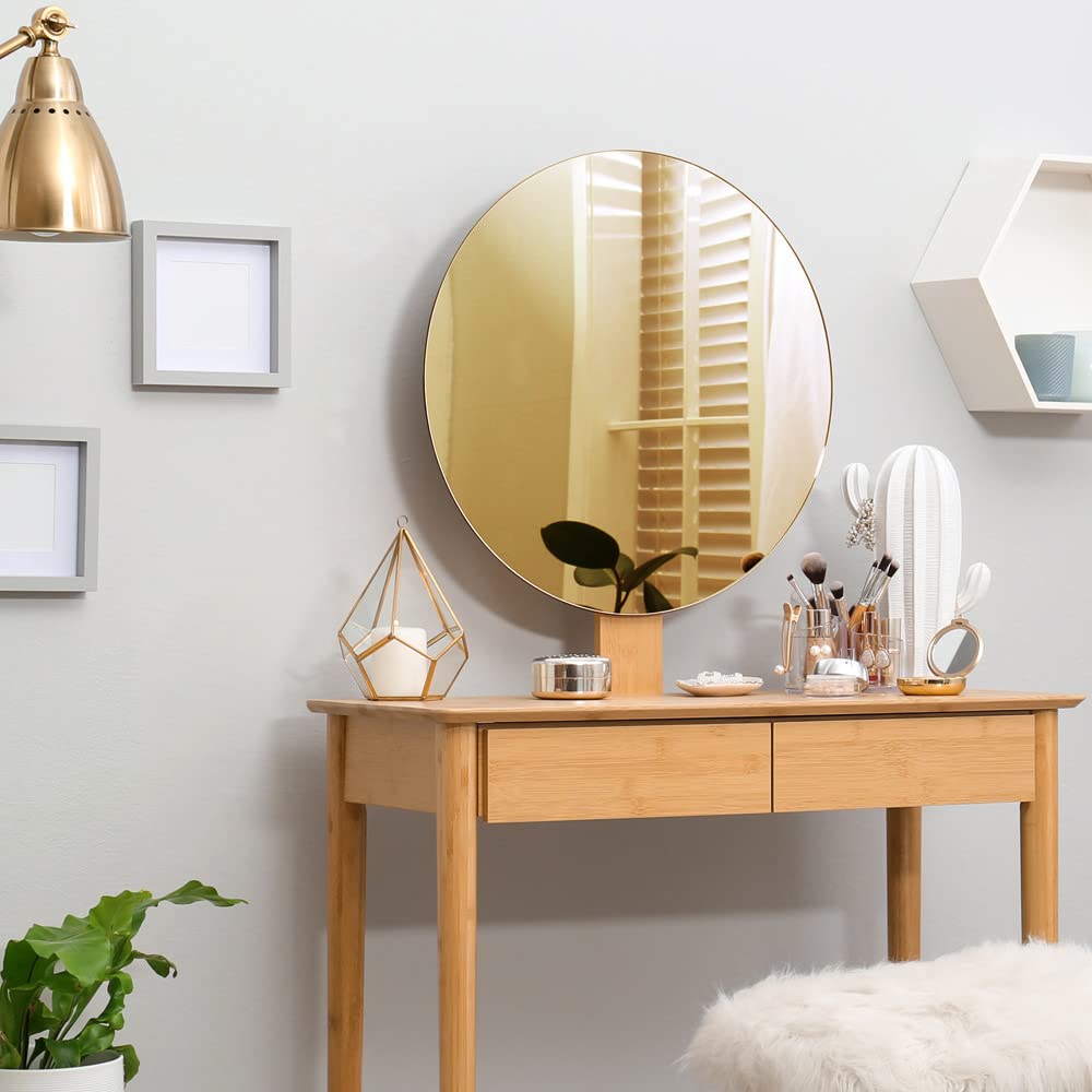 Signalétique.biz France - Plaque Acrylique Miroir Or 3 mm Rond - PMMA XT Synthétique - Diamètre 350 mm