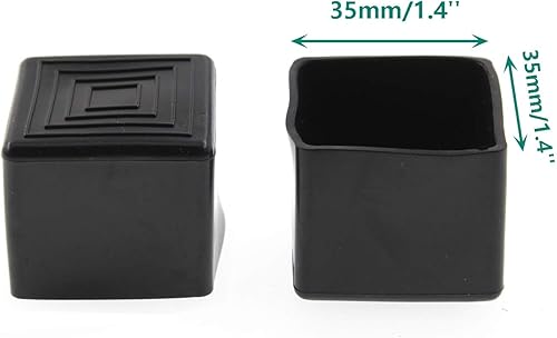 Miniatura 2 de Tapas de goma para patas de silla, pies cuadrados, cubierta protectora de suelo de madera dura para pies de muebles, almohadillas antideslizantes