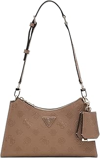 GUESS Dark Logo Embossed Monogram Cresidia Top Zip Shoulder Bag Price In India
