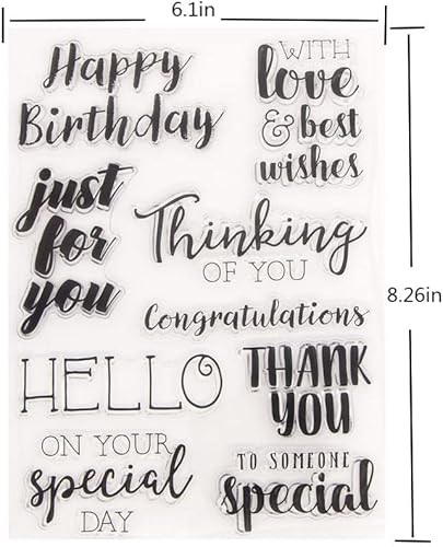 Miniatura 32 de MESYGK Small Blessings Words - Sello de silicona transparente transparente para álbum, tarjetas de goma para decoración de tarjetas y álbumes