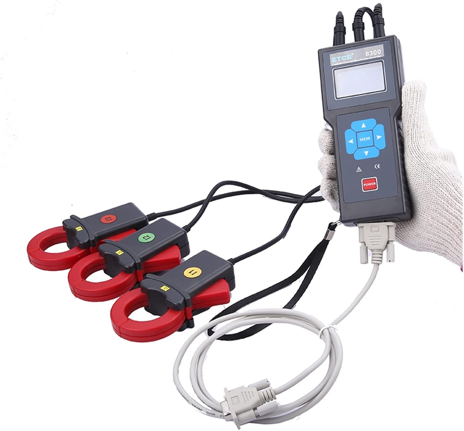 Insulation Resistance Tester, Digital Clamp Leakage Current Meter ETCR8300 Three-Channel Leakage Tester Meter Current Monitoring Recorder