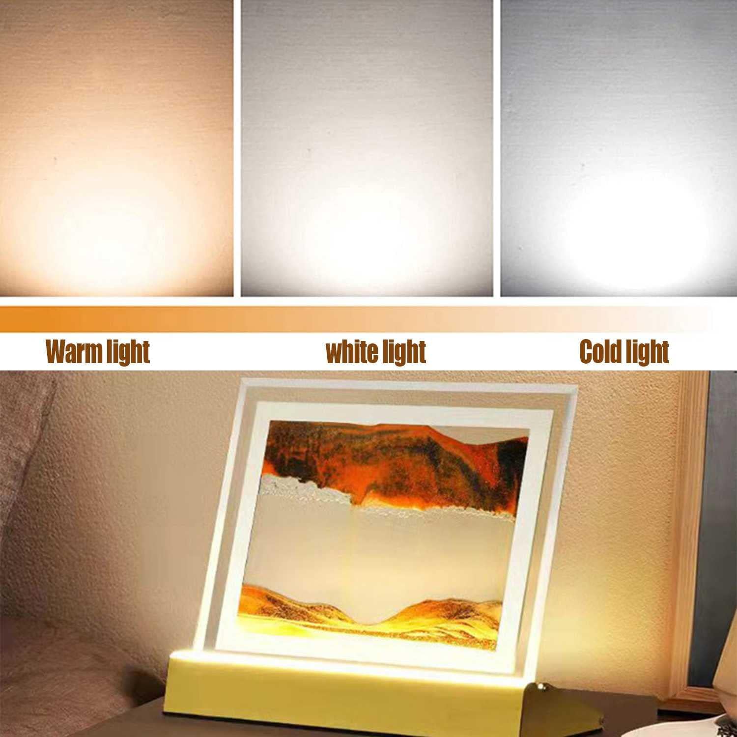 KRIDDR Sand Art Image Night Light with Touch Moving Sand Images for Desk Office Home Sensory Toys Calm Relaxing