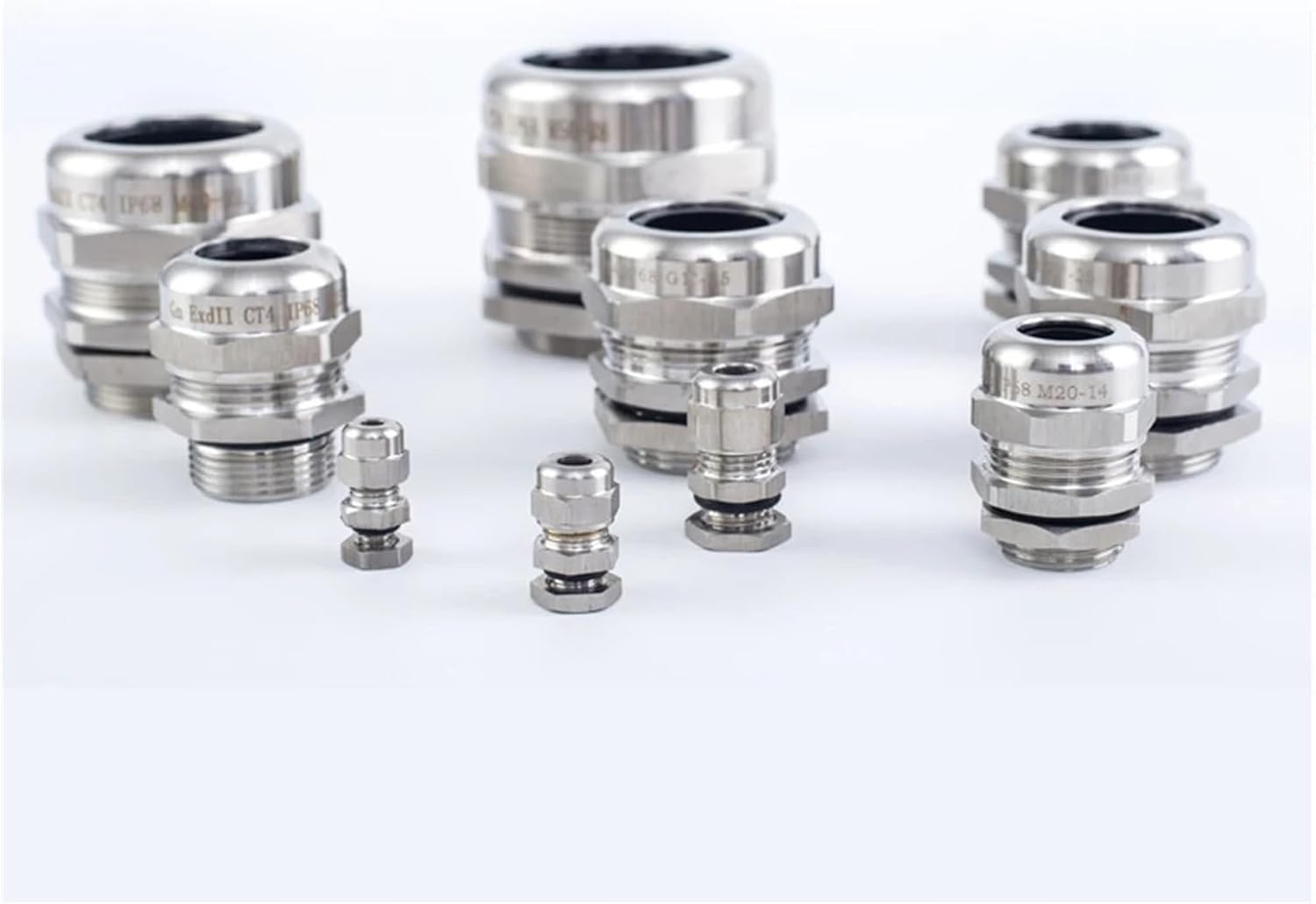 OSNEEOIY 1pc PG9-PG48 Cable Gland Explosion Proof Connector Stainless 304(PG42)