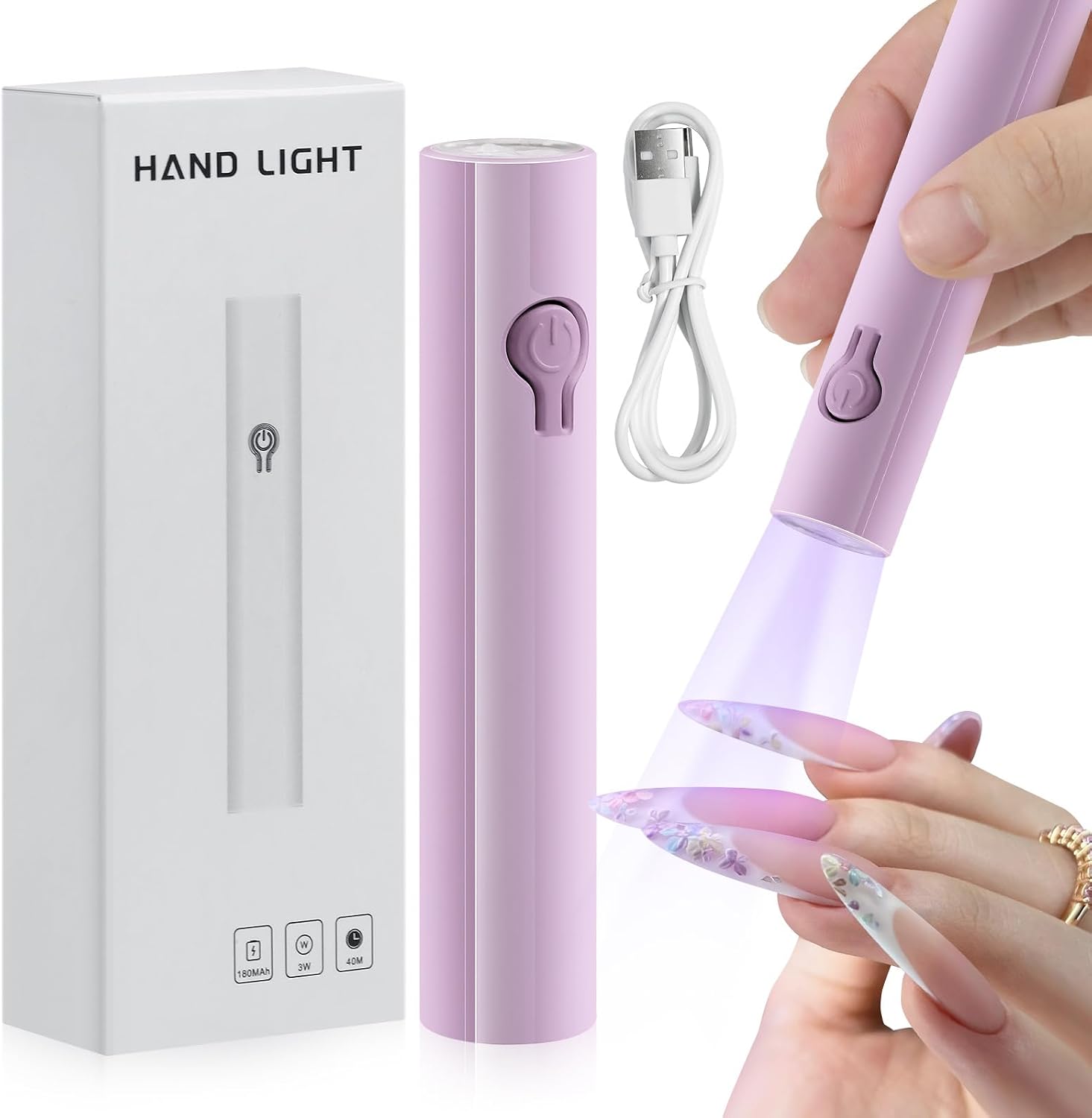 Fast Dry Cordless Manicure Lamp USB Charging Portable Nails Art Tool with Energy Efficient LED Bulbs ABS Construction Quick Nail Dryer
