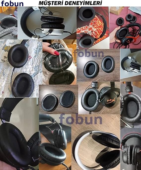 Kingston Uyumlu Kulaklık Pedi ve Süngeri - HyperX Cloud 2, Stinger, Flight, Silver, Core Modelleri İçin (Siyah - Siyah Kumaş)