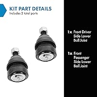 Vista 1133 de TRQ, junta de rótula inferior delantera para el lado del conductor y del acompañante