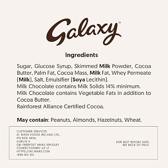 Galaxy Salted Caramel & Milk Chocolate Bar, 135g, Pack of 24