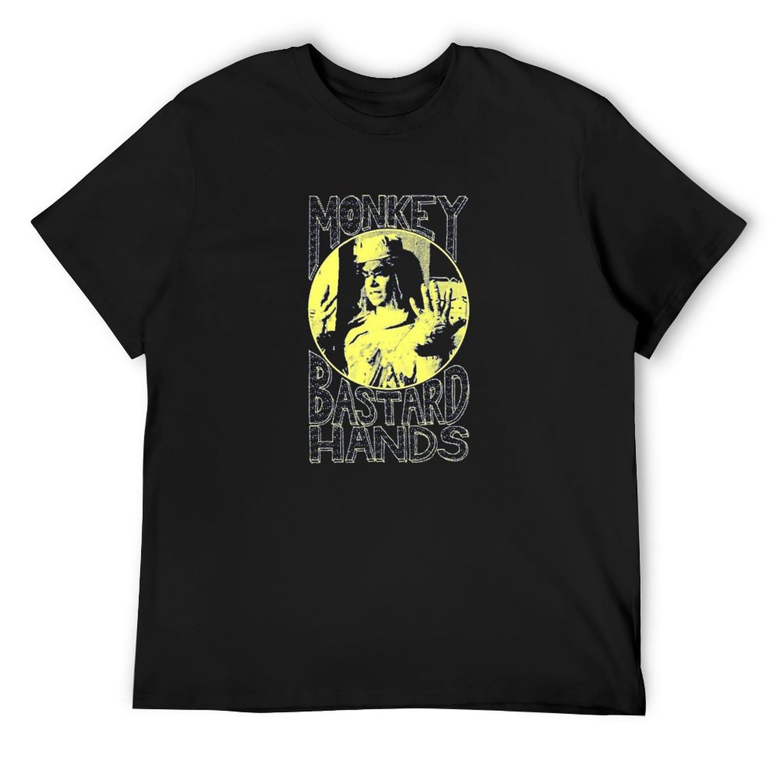 Pedfuvl Unisex Black Garth Marenghi's Darkplace Monkey Bastard Hands ! Men's T-Shirt Graphic Printed Tee Xl