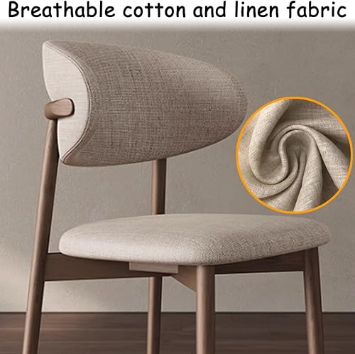 Miniatura 6 de YVYKFZD Juego de sillas de comedor, sillas de cocina de madera maciza, silla de comedor tapizada con respaldo curvo, silla de sala de estar sin