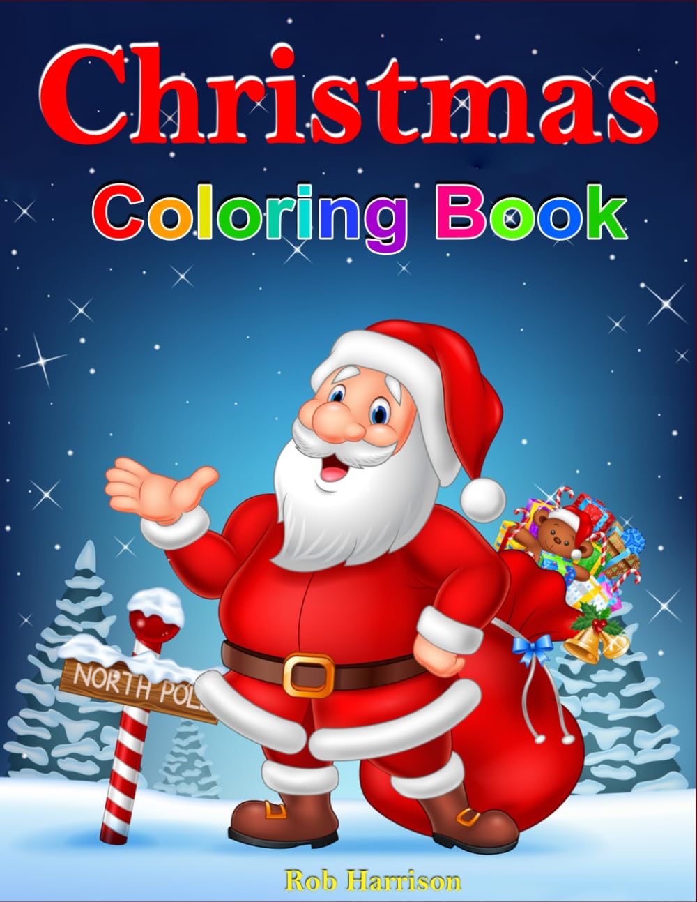 Christmas colouring Book, Kids, Boy, Girl, Gift, fun with Santa, 100 pages