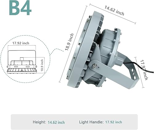 Miniatura 3 de Luz LED a prueba de explosiones UL844 certificada 300W 42000LM (1200W HPS Eqv.), clase I División II ubicaciones peligrosas Luminarias Almacén