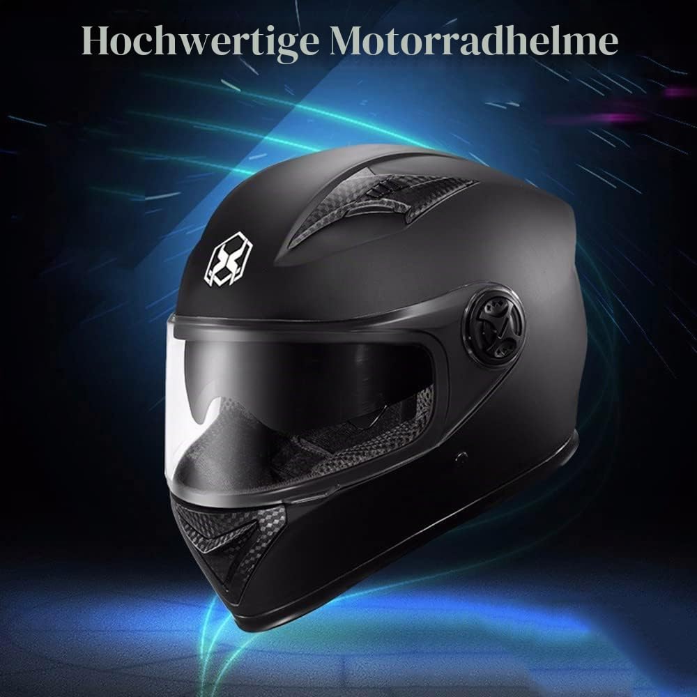 Motorradhelm Damen Herren Full Face Helm Retro Klapphelm DOT/ECE-Zertifizierter Mit Anti-Fog Sonnenblende Helm Motorrad Downhill Helm Mopedhelm Schutzhelm Für Cruiser Chopper,Pink-54~62CM