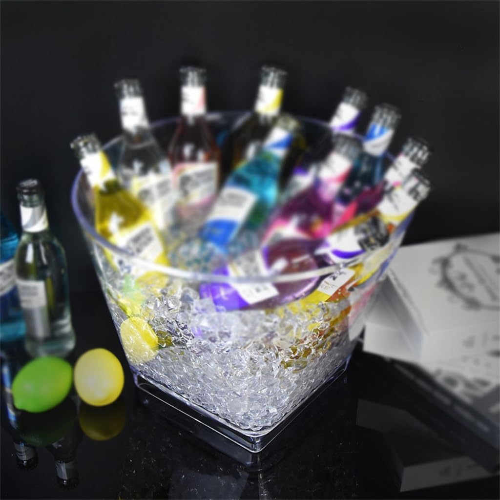 12L Capacity PS Ice Bucket Bar KTV Square Transparent
