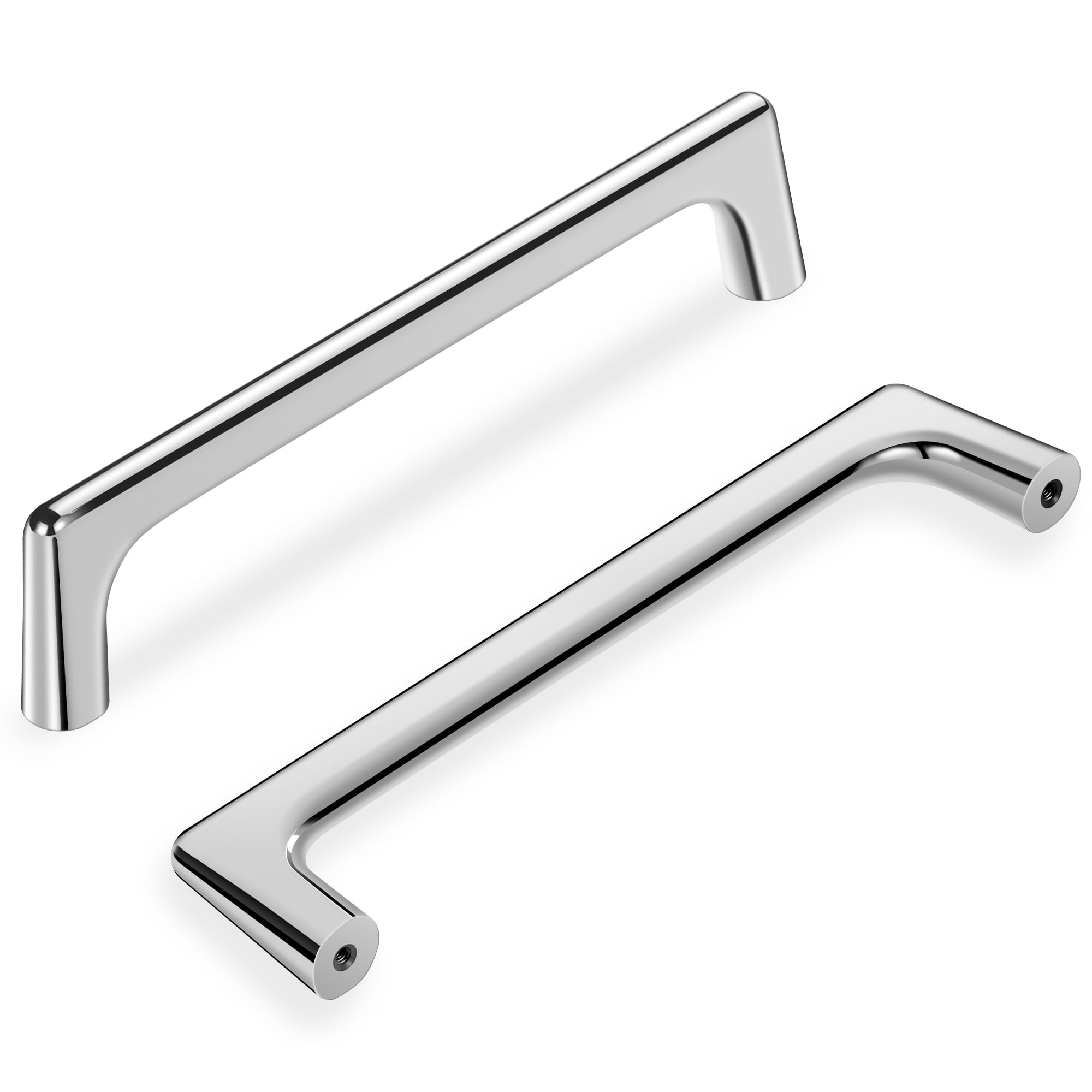 10 Pack 5 Inch(128mm) Polished Chrome Cabinet Pull Handle Timeless Drawer Handle Pull Classic Cabinet Hardware for Kitchen Dresser Bathroom Remodel, Long/Short Screws Included, Chrome(5x10) — image 1