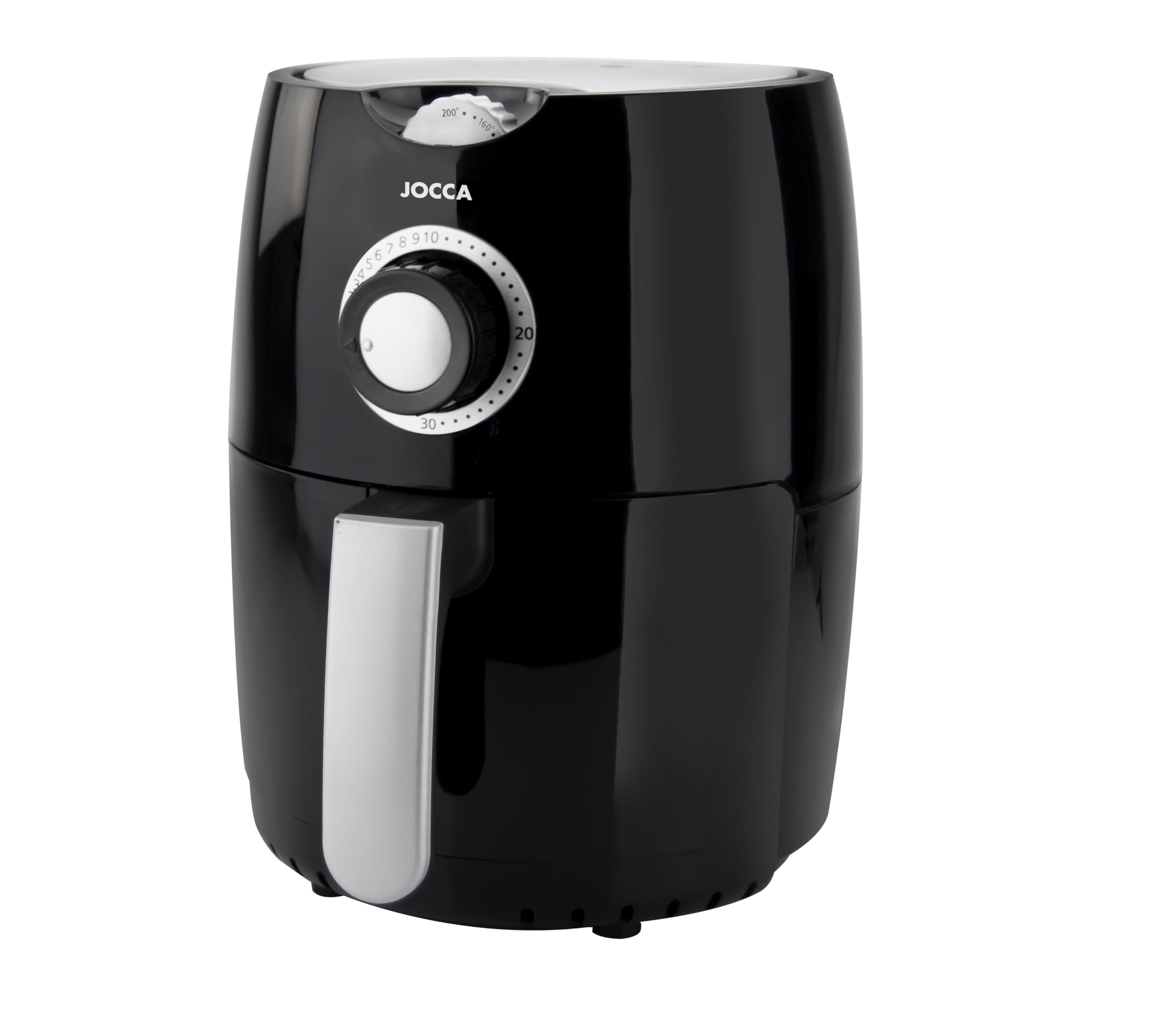 Jocca - Freidora de Aire Caliente 3,8L | Freidora Sin Aceite | Cocina Sana | 1450W de Potencia | Protección sobrecalentamiento | Mango con tacto frío (Negro 2.2L)