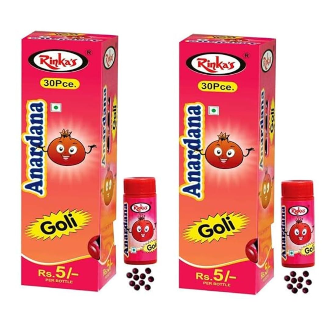 RINKA"S Anardana Goli Box-303 Bottles|Anardana Goli|Churan-Pachak|Digestive Anardana Goli|Pomegranate Candy|Anardana Candy Balls|Digestive,After-Meal,Mukhwas|Pack Of 3,450 Grams