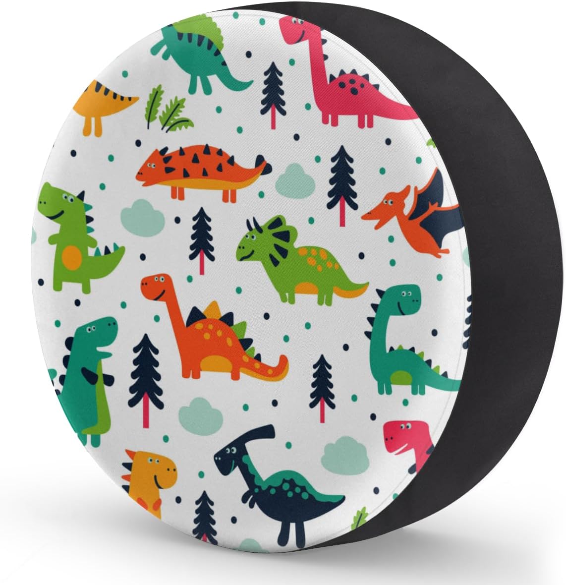 Dinosaurs Cartoon Tire Covers Portable Spare Tire Cover Soft Durable Waterproof Dustproof Set of 4 Bags 16 Inches for Car Truck SUV Trailer Camper
