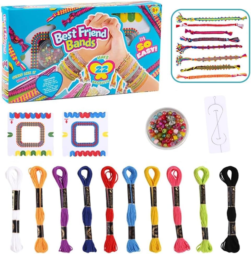 Youery Kit para Hacer Pulseras Niñas, Kit de Fabricación de Pulseras De La Amistad para Niñas, Kit de Manualidades para Niños Bricolaje, Cumpleaños Regalos para Niñas 6 7 8 9 10 11 12 Años