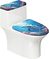 Vista 12 de Cubierta de asiento de inodoro con estampado de cebra, cubierta de tapa de tanque de inodoro ovalada negra, alargada, redonda, repuesto