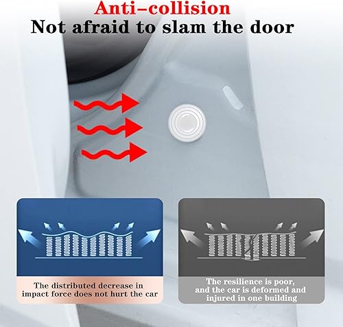 Miniatura 3 de jeseny 20 juntas antigolpes para puerta de automóvil, alfombrilla silenciadora acústica de PVC, calcomanía de protección anticolisión lateral de