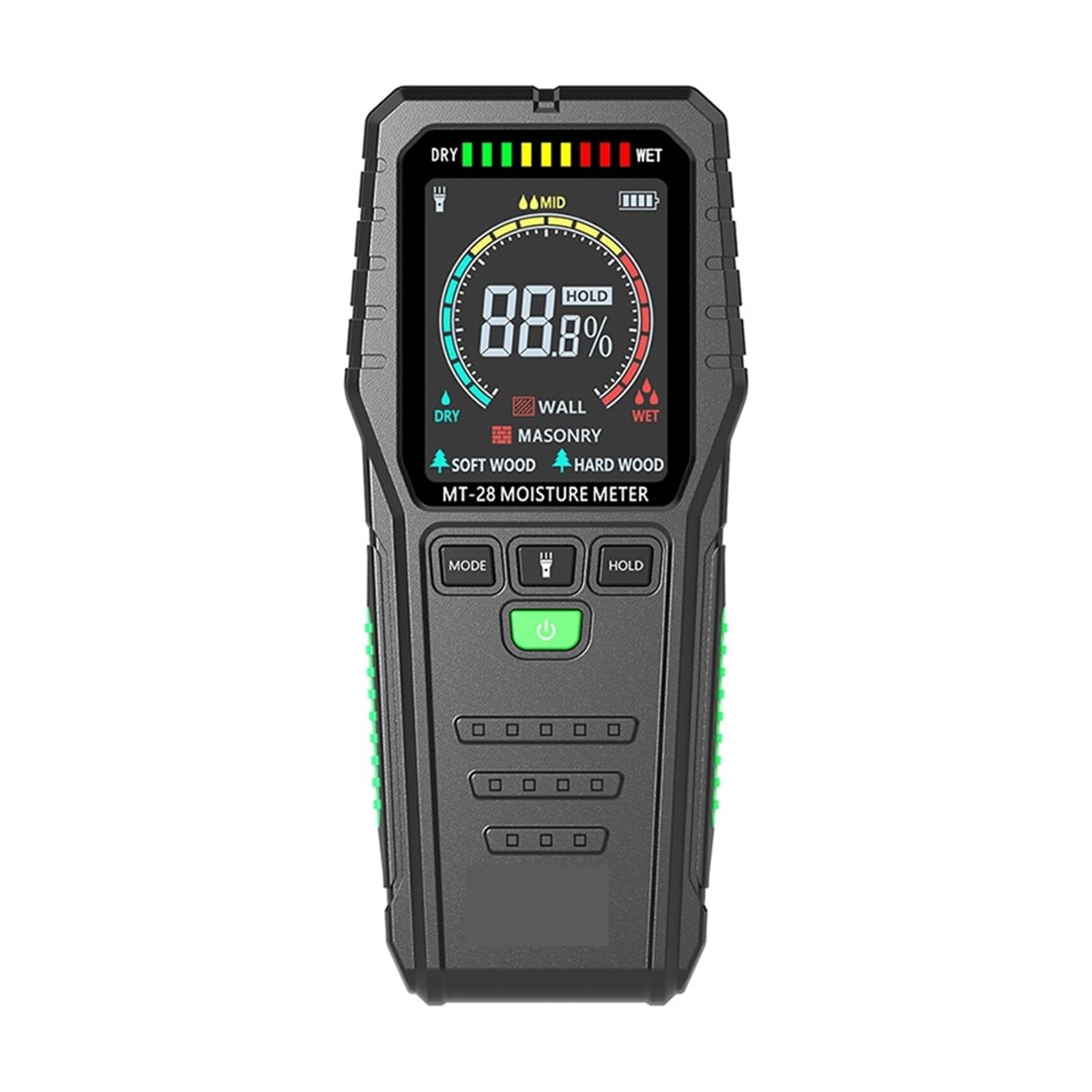 Mnmioio Mt28c Lossless Digital Moisture Tester, Mt-10 Emt01 Wood Moisture Meter Humidity Tester Hygrometer Timber Damp Detector Tree Density Digital Grey(Mt28c Lossless)