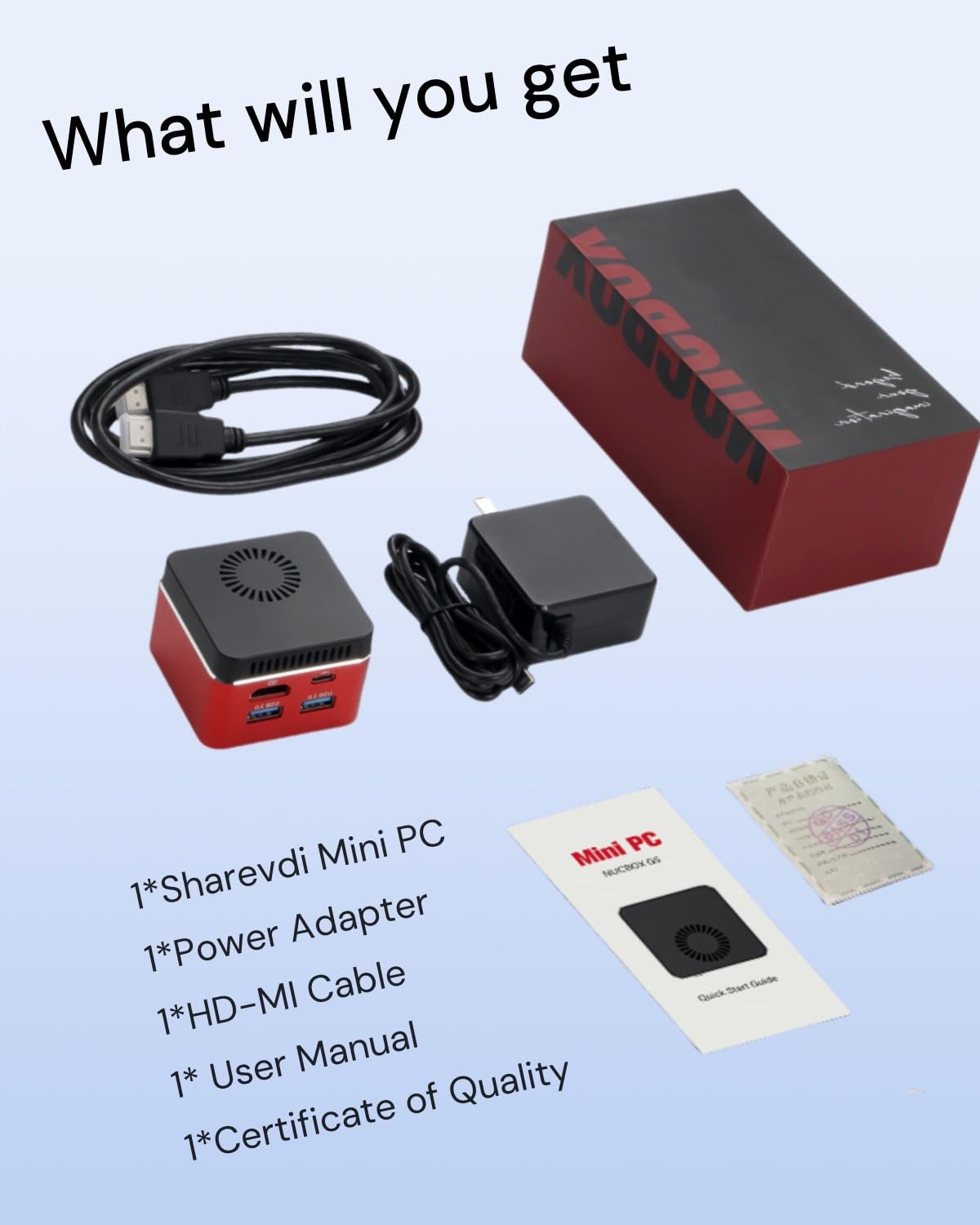 Mini PC NucBox G5 with in-tel J4125 Micro Desktop Computer 4K Display 8GB DDR4 256GB SSD Wi-Fi5.0/BT4.0/USB3.0/HD/TF Slot for Home/Business/School (12-Months-Technical Support)