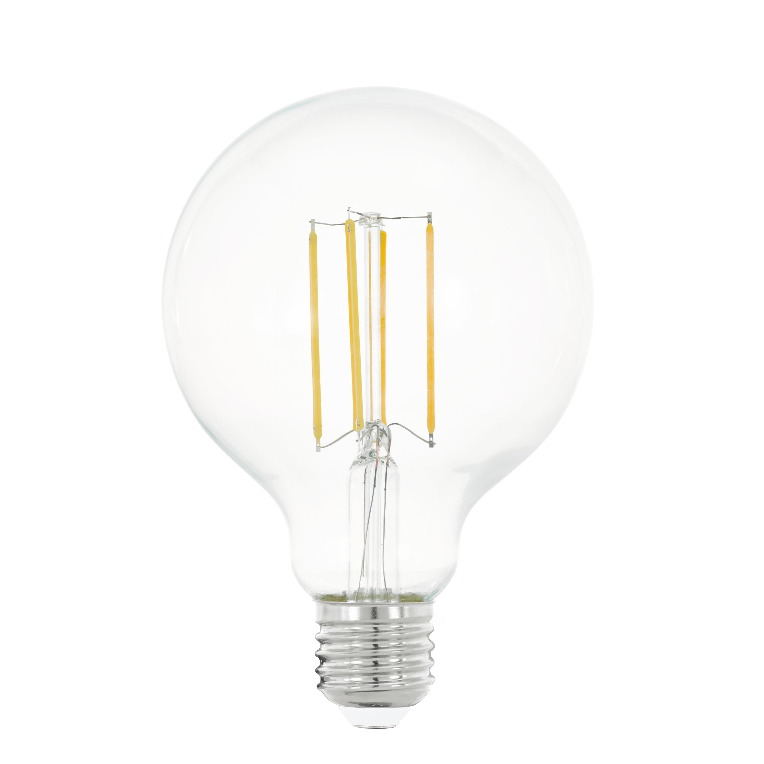 Eglo LED Filament Light Bulb, E27 Globe for Retro Lighting, 8 watt (Equivalent to 75 watt), 1055 Lumen, Warm White Glow, 2700 Kelvin, G95 Edison lamp, Ø 3.7"