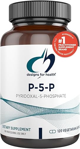 designs for health P-5-P - Suplemento de vitamina B6 (P5P piridoxal-5-fosfato), sin OMG, vegano B-6 (120 cápsulas)
