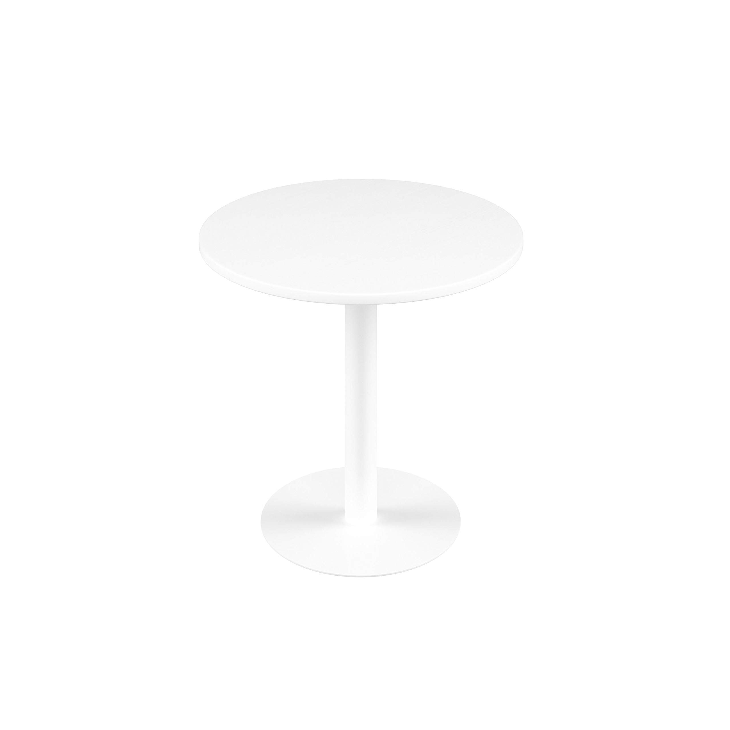 Office Hippo Circular Office Table, Sturdy & Robust Mid-Height Table Desk, Circular Work Table For Home Office, Versatile Desk Table For Canteen, Reception Area, 5 Year Guarantee - White / White