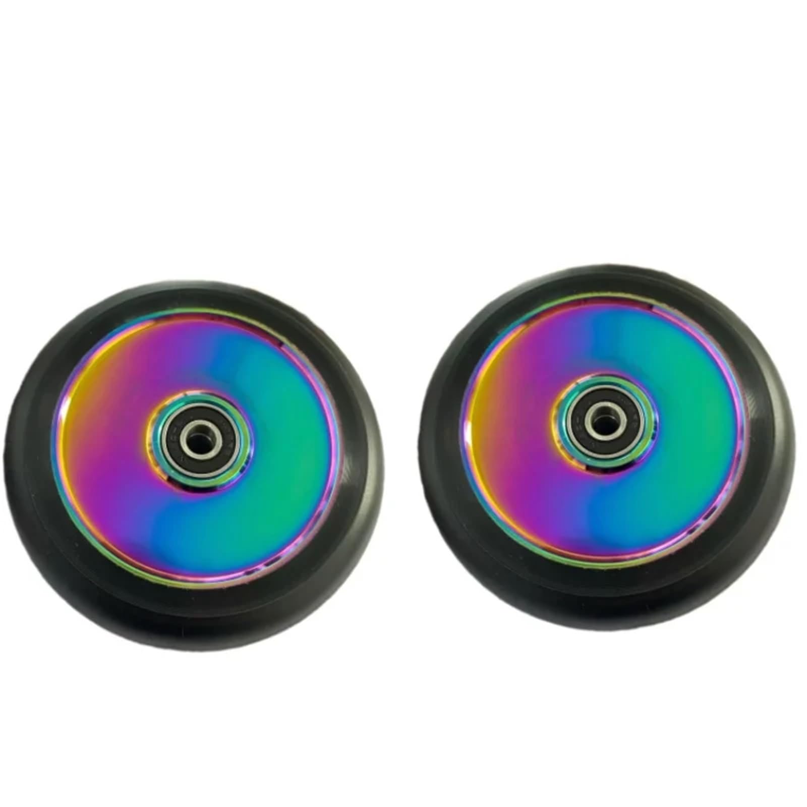 Générique Roue Trotinette Freestyle AntidéRapant Roues de Trottinette Freestyle Pro Stunt 100 mm, Accessoires Scintillants, Alliage d'aluminium, Noyau Creux, pièces