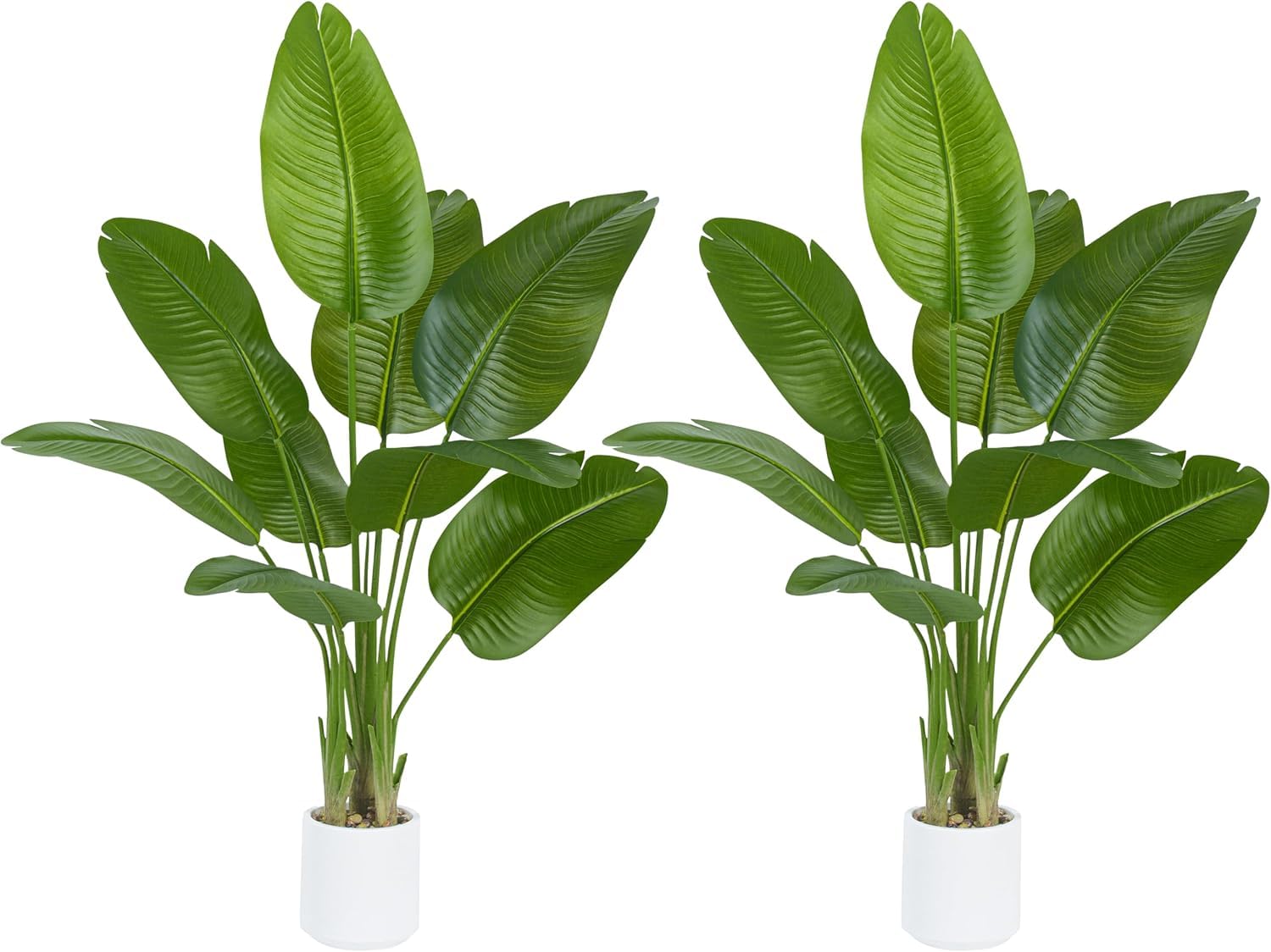 Künstliche Paradiesvogel Pflanze, Feaux-Pflanzen Im Weißen Topf, Kunstbaum, Künstliche Pflanze Für Drinnen Und Draußen, Moderne Dekoration Für Zuhause, Wohnzimmer, Büro (2 Pack, 120CM)