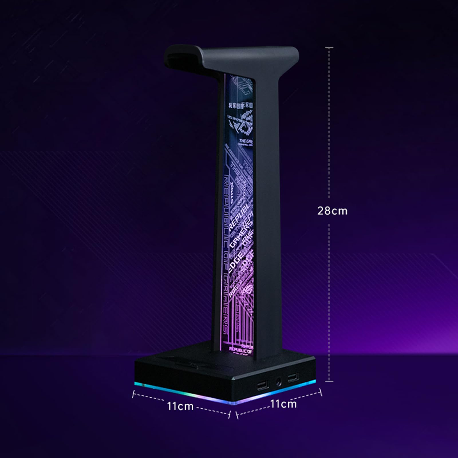 Supporto per cuffie da gioco, supporto per cuffie LED RGB con porta USB e audio, supporto touch, 10 illuminazione RGB commutabile - Accessori per giochi per computer