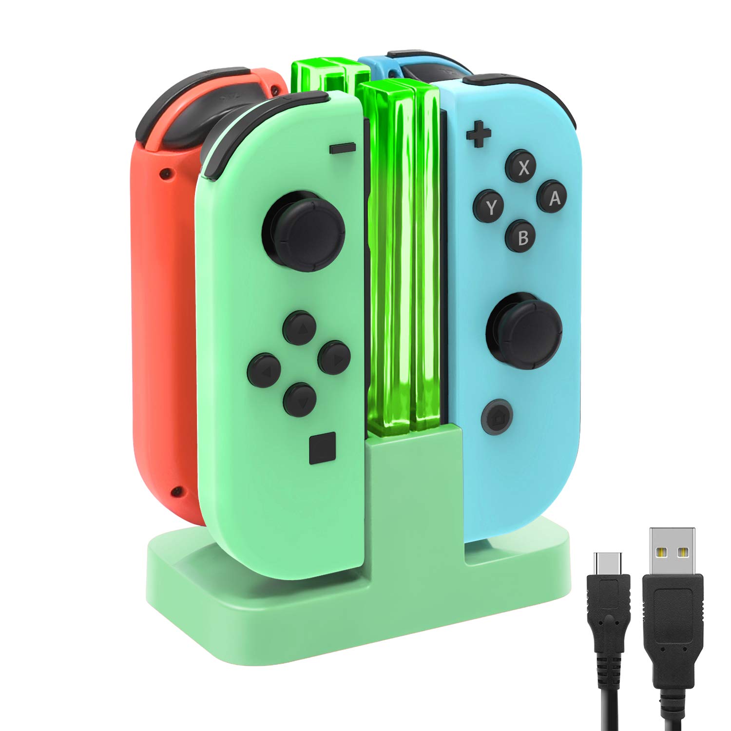 FASTSNAIL Switch Controller Charger for Nintendo Switch for JoyCons - Green